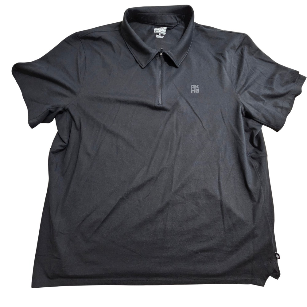 Alaskan Hardgear Duluth Trading Co Polo Mens XL Black Quarter Zip Short Sleeve